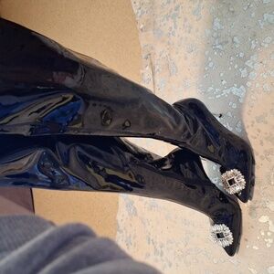 INC Patent Leather Over The Knee Boots